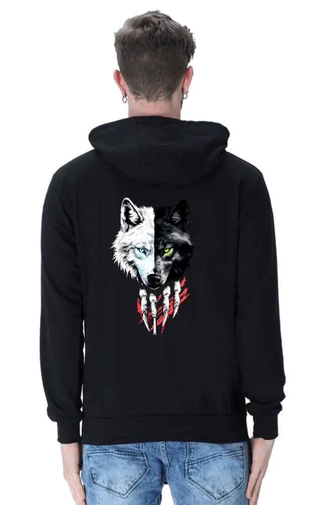 Dual-Wolf Unisex Hoodie – Unleash the Power Within | KK00UH44