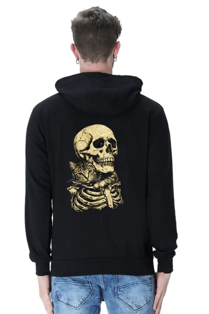 Skeleton & Cat Unisex Hoodie | KK00UH60