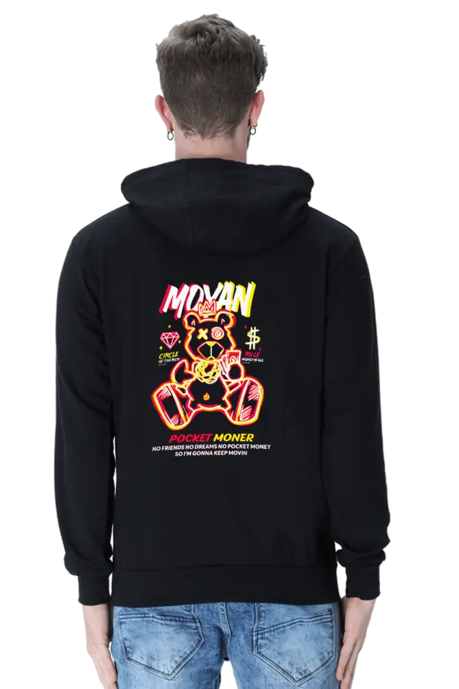 "Pocket Moner" Streetwear Unisex Hoodie | KK00UH61