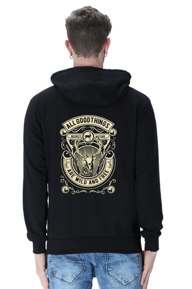 "All Good Things Are Wild and Free" Unisex Cotton Hoodie | KK00UH81