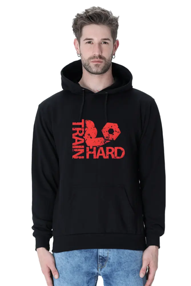 Train Hard Gym Hoodie - Unisex Fitness Graphic | KK00UH99