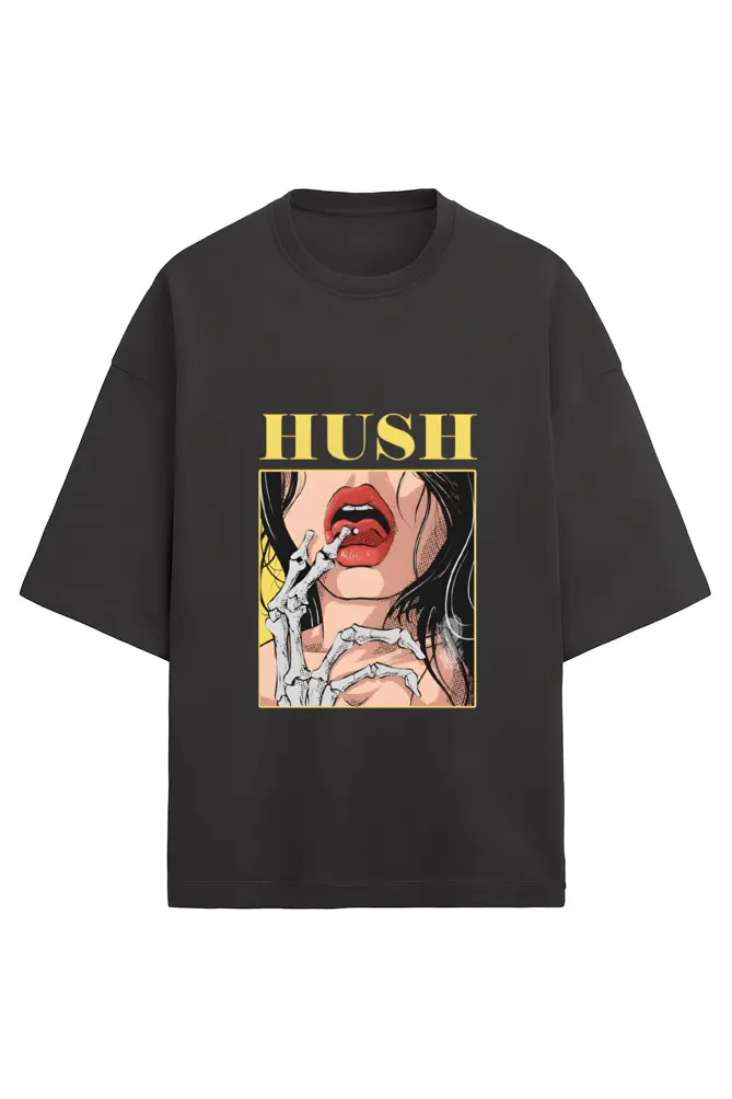 Hush Skeleton Hand Unisex Oversized T-Shirt | KK0UOT133