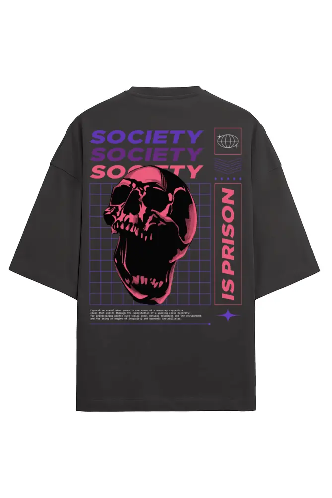 Society Is Prison Unisex Oversized T-Shirt | KK0UOT114