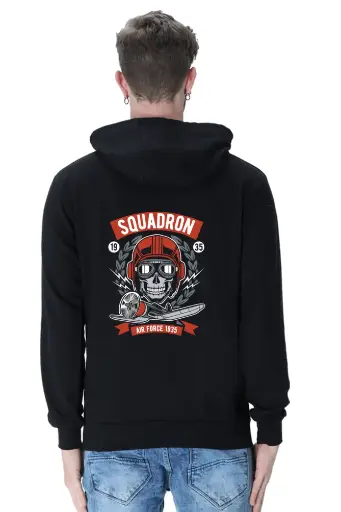 Squadron Air Force Hoodie - Unisex Skull Aviation Graphic | KK00UH89
