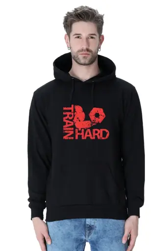 Train Hard Gym Hoodie - Unisex Fitness Graphic | KK00UH99