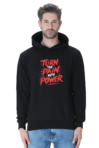 Turn The Pain Into Power Hoodie - Motivational Streetwear | KK00UH107