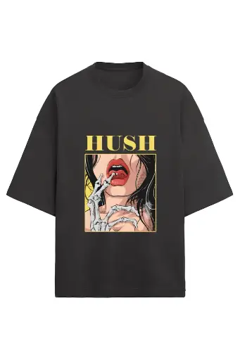 Hush Skeleton Hand Unisex Oversized T-Shirt | KK0UOT133