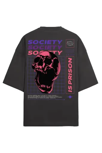 Society Is Prison Unisex Oversized T-Shirt | KK0UOT114