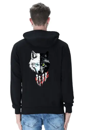 Dual-Wolf Unisex Hoodie – Unleash the Power Within | KK00UH44