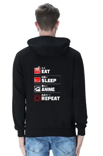 Anime Lifestyle Hoodie – Eat, Sleep, Anime, Repeat | KK00UH45