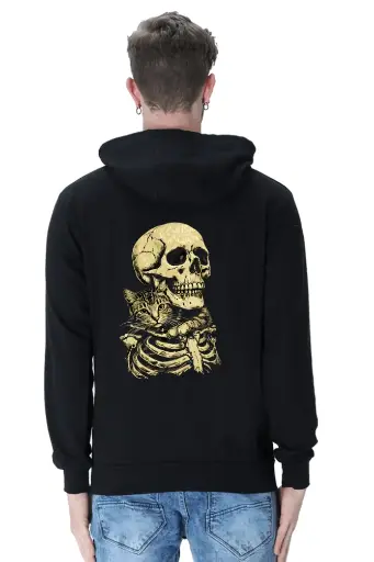 Skeleton & Cat Unisex Hoodie | KK00UH60